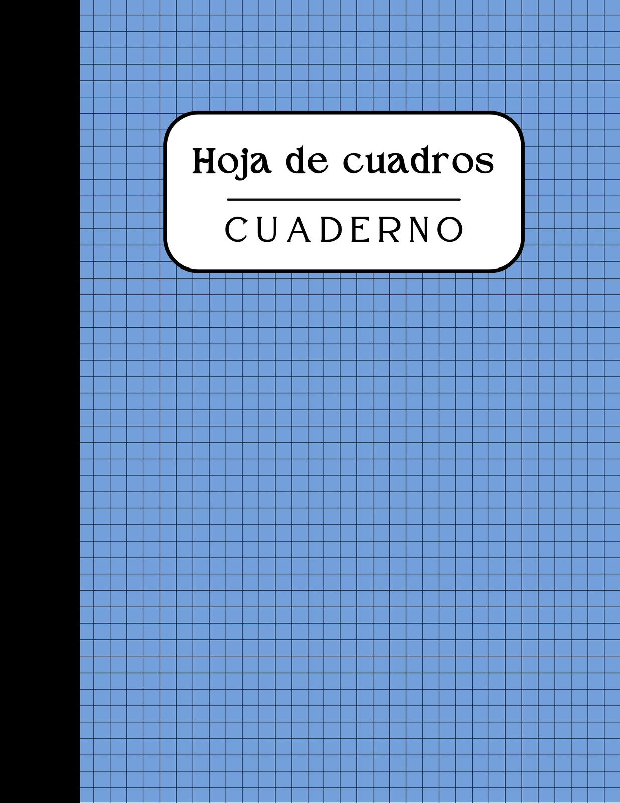 Cuaderno Espiral Portada Cuadros Sencillo Minimalista Azul