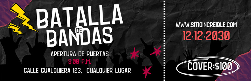 Página 2 - Plantillas de entradas para conciertos editables | Canva