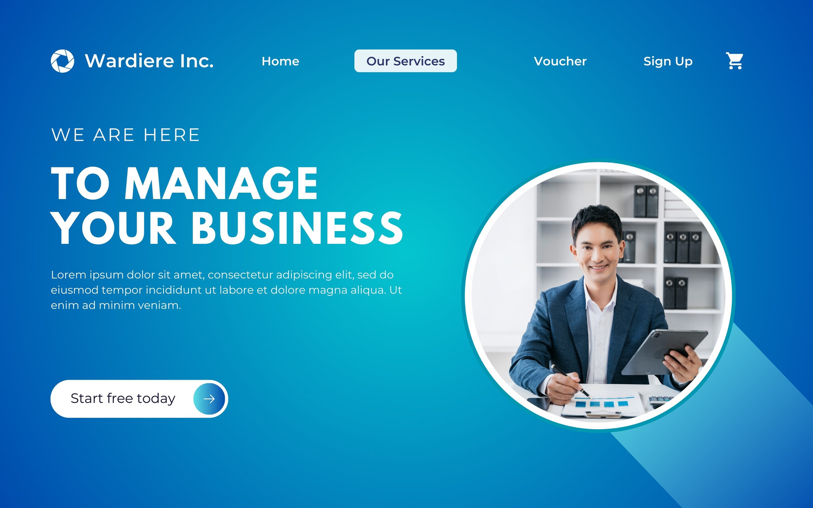 Blue Gradient Modern Simple Website UI Prototype
