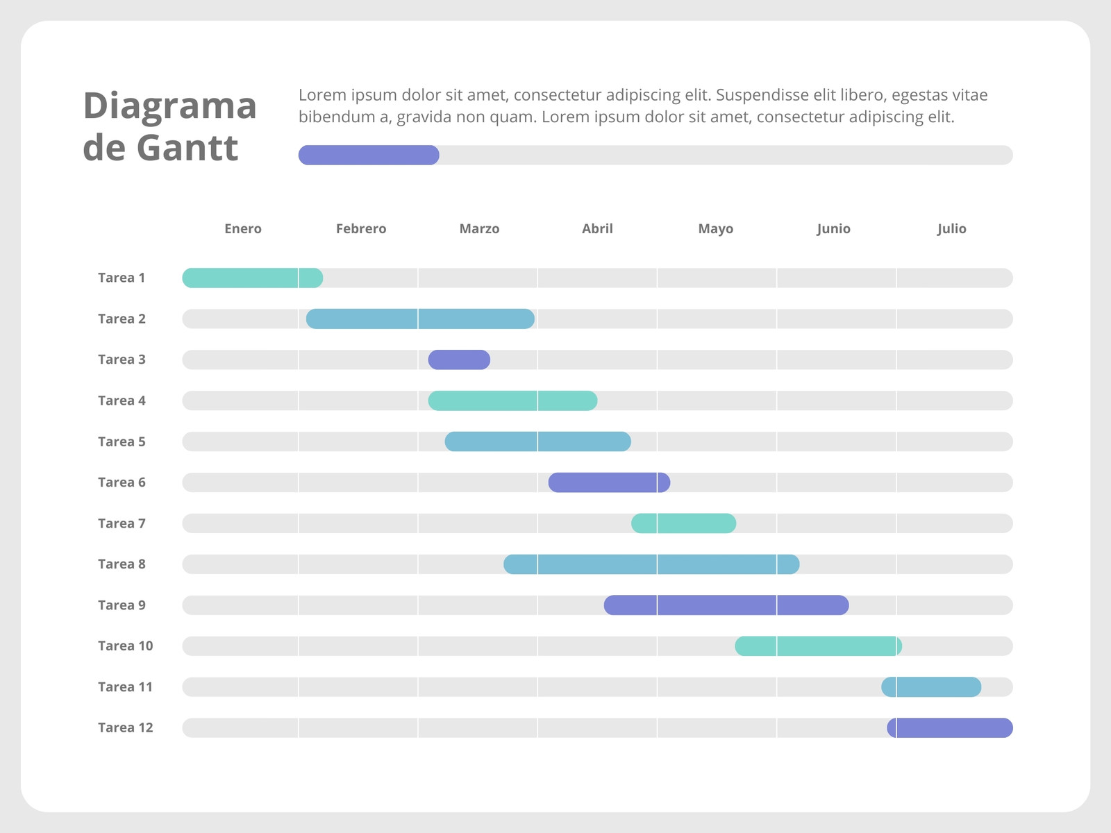 Gráfico Diagrama de Gantt Profesional Azul