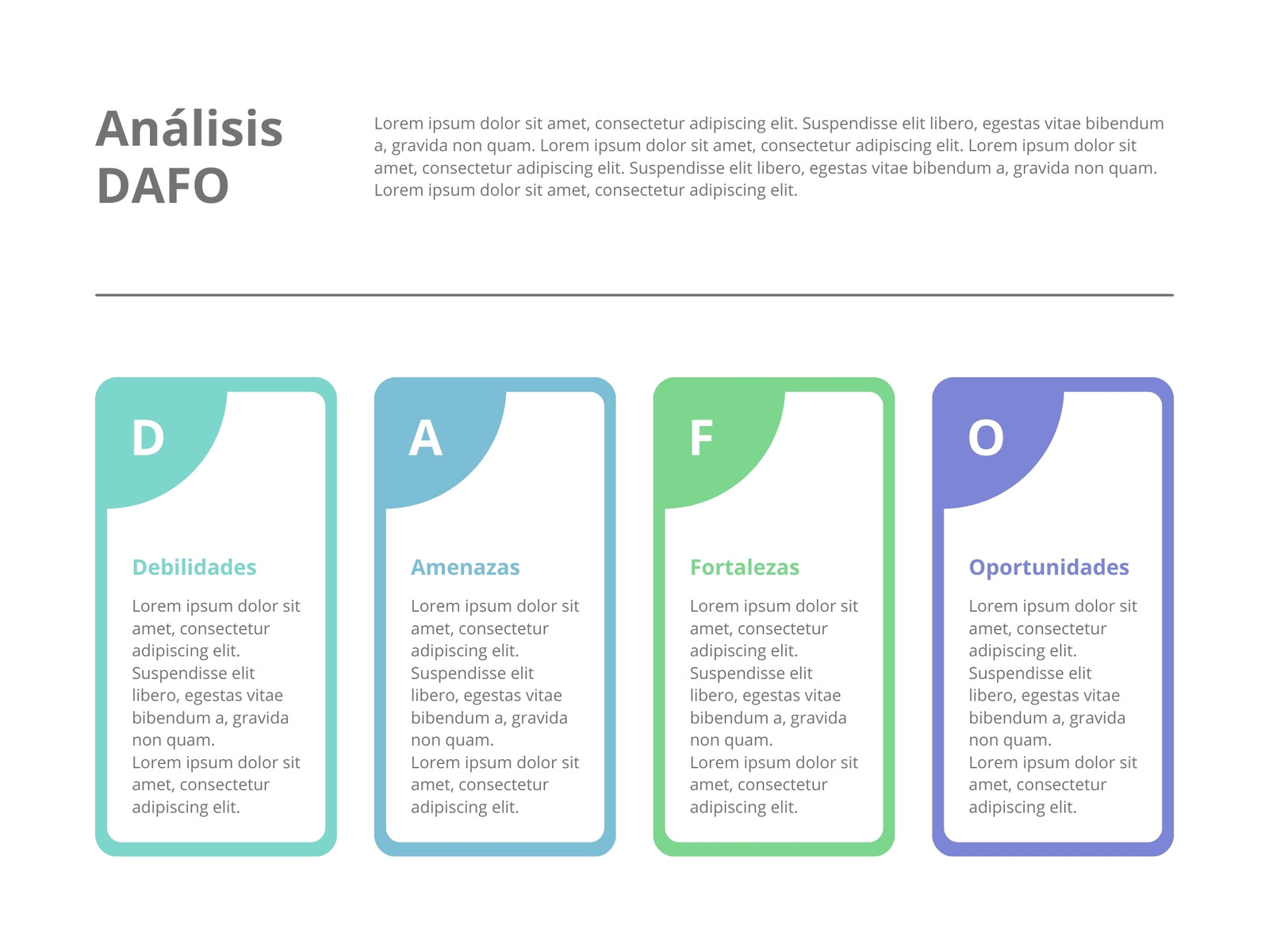 Gráfico Análisis DAFO Profesional Azul