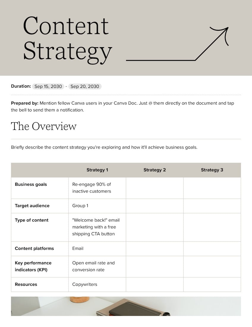 Content Strategy Doc in Warm Classic Style