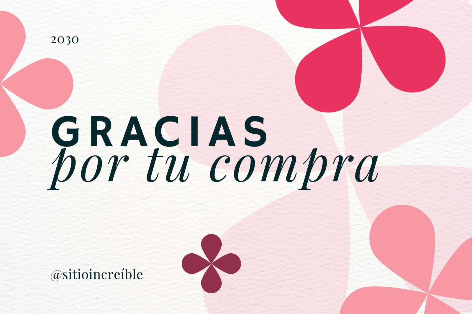 Tarjeta Horizontal Gracias Por Tu Compra Emprendimiento Ilustración Formas Floral Multicolor