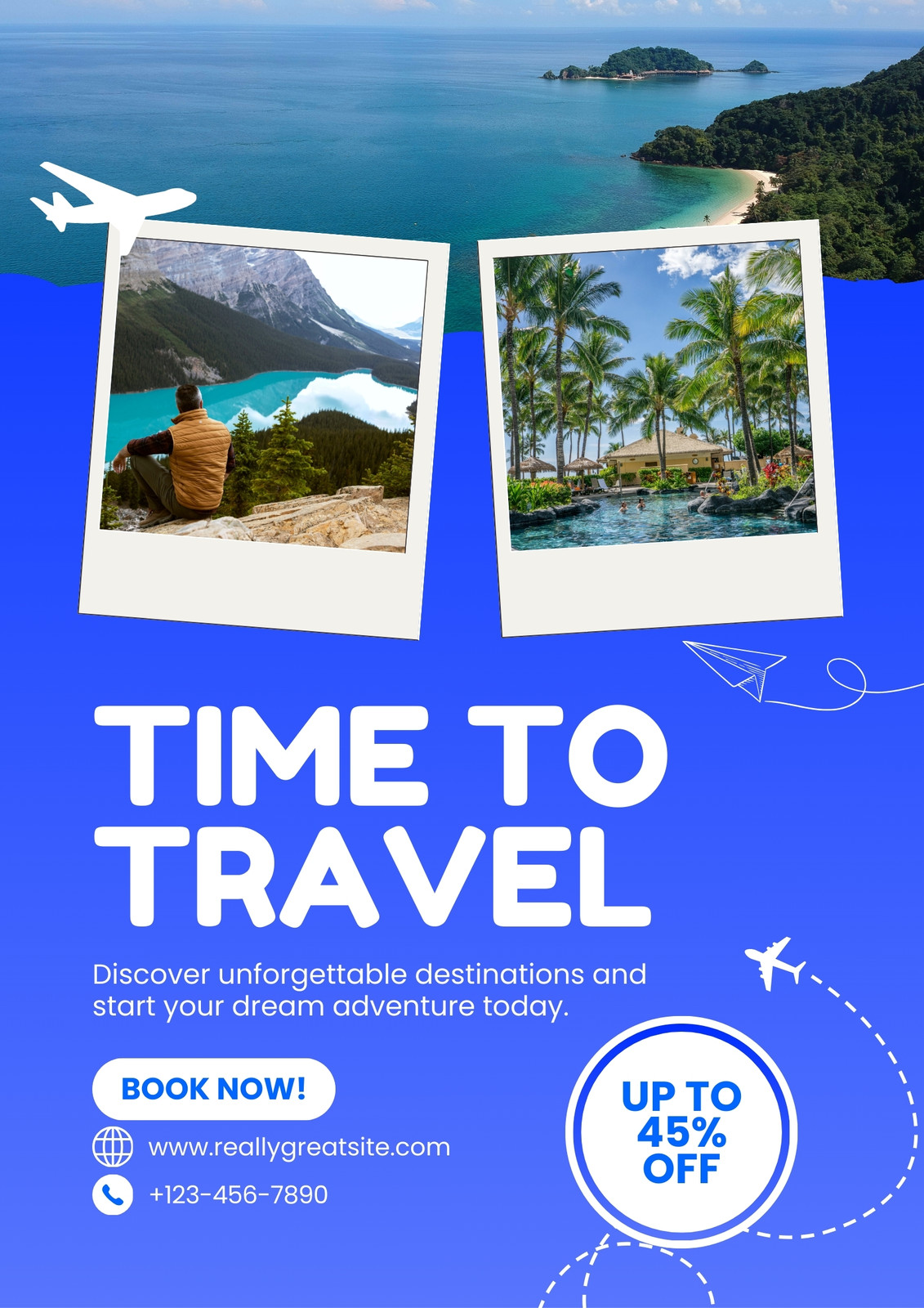 Blue Modern Travel Agency Flyer