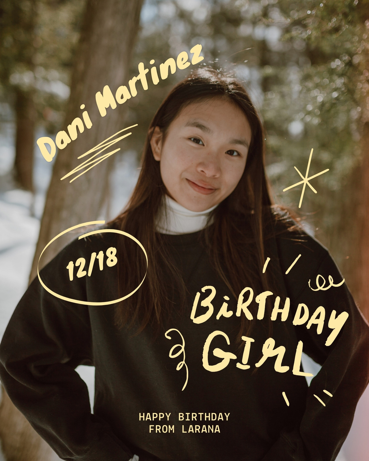 A softer birthday greeting that feels playful without being too busy.