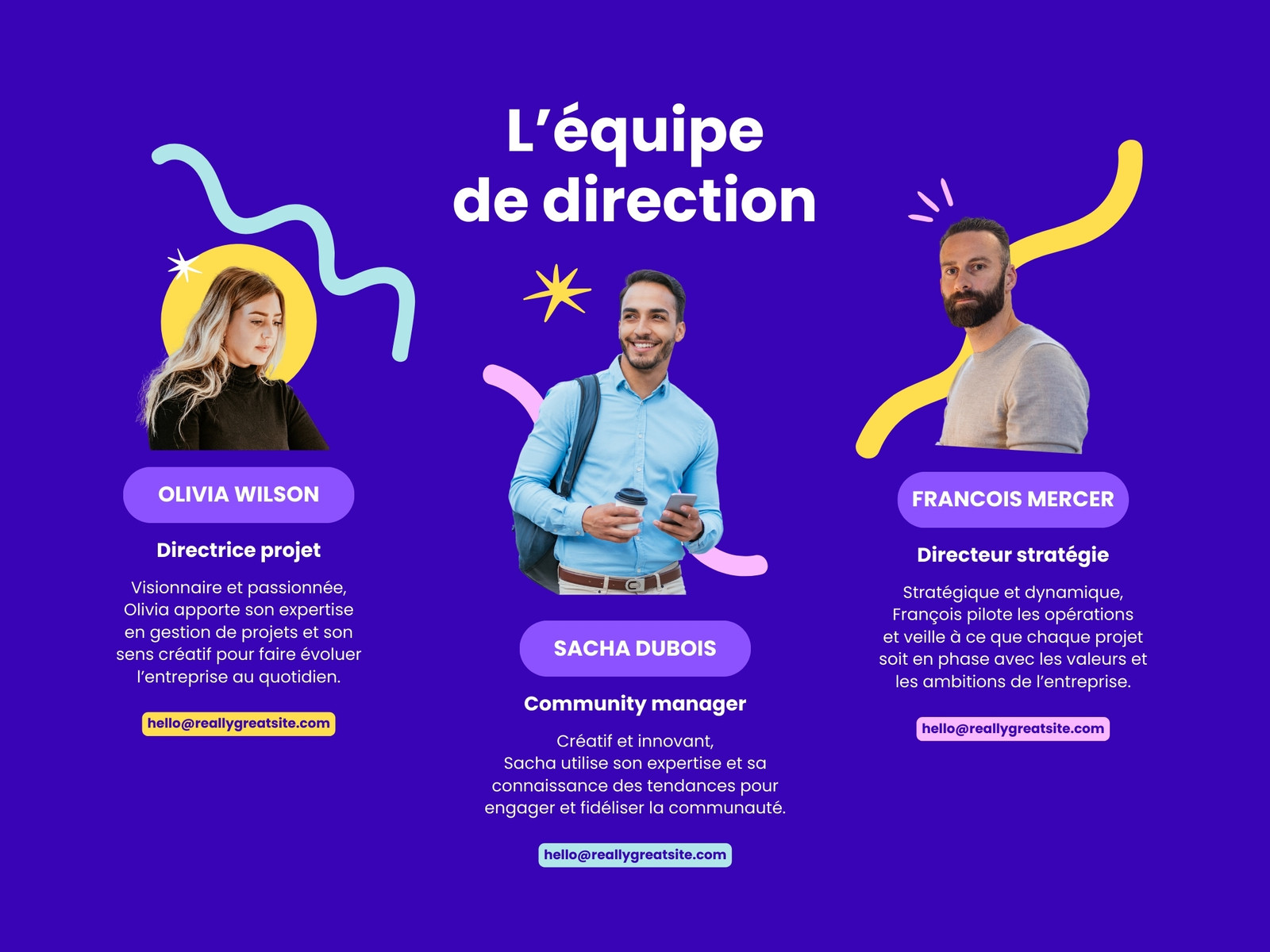 Bleu Coloré Moderne Professionnel Organigramme Équipe Graphique