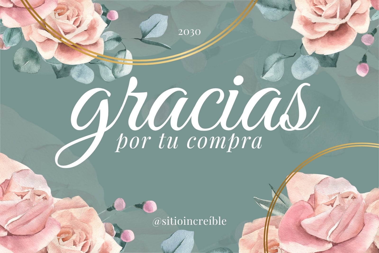 Tarjeta Horizontal Gracias Por Tu Compra Emprendimiento Ilustración Formas Floral Multicolor