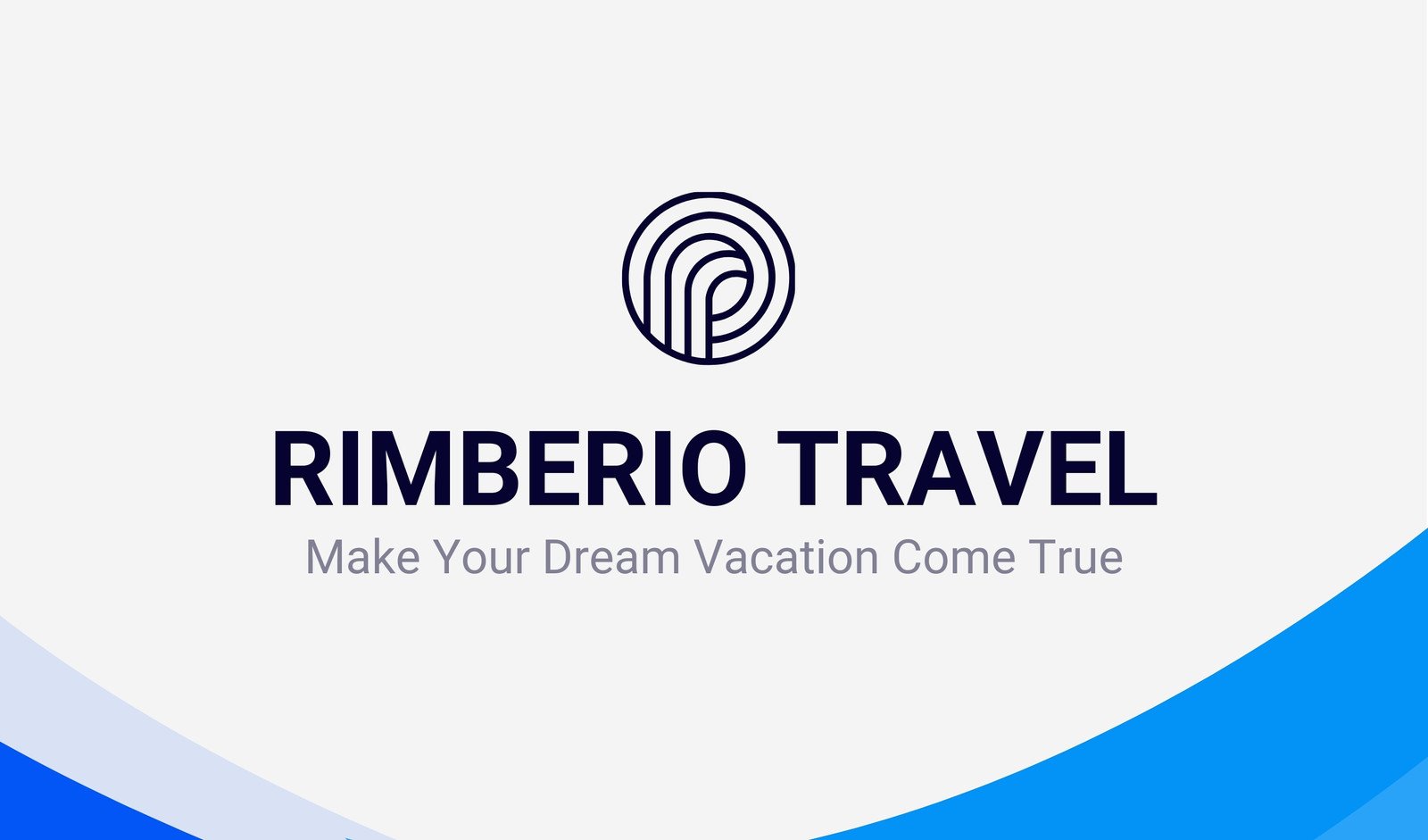 Blue and White Modern Travel Agent Bussiness Card