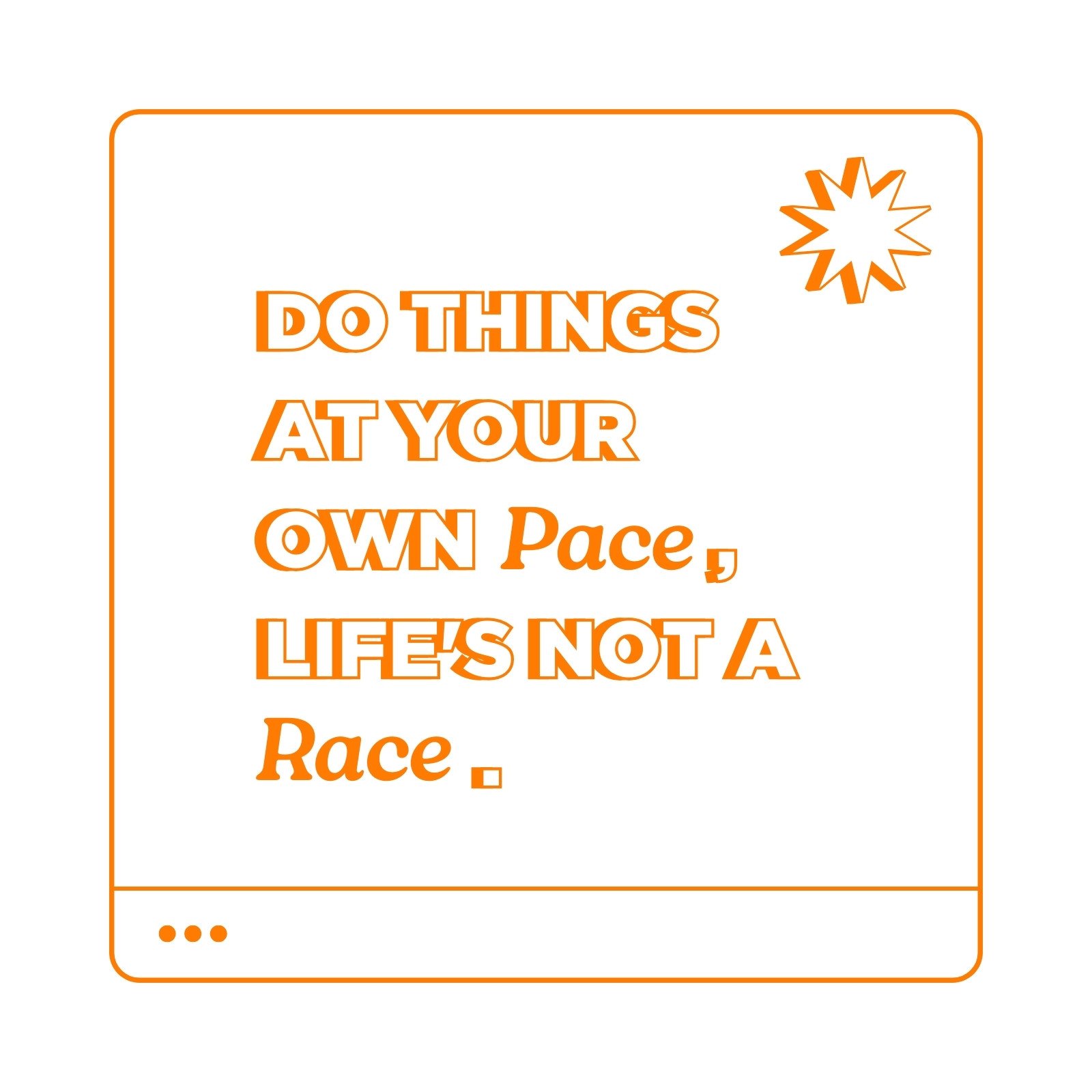 Simple retro orange & white motivational quote instagram post