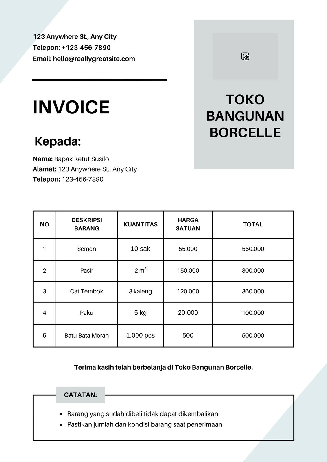 Buat Invoice Faktur Bisnis & Kirimkan Langsung dengan Canva