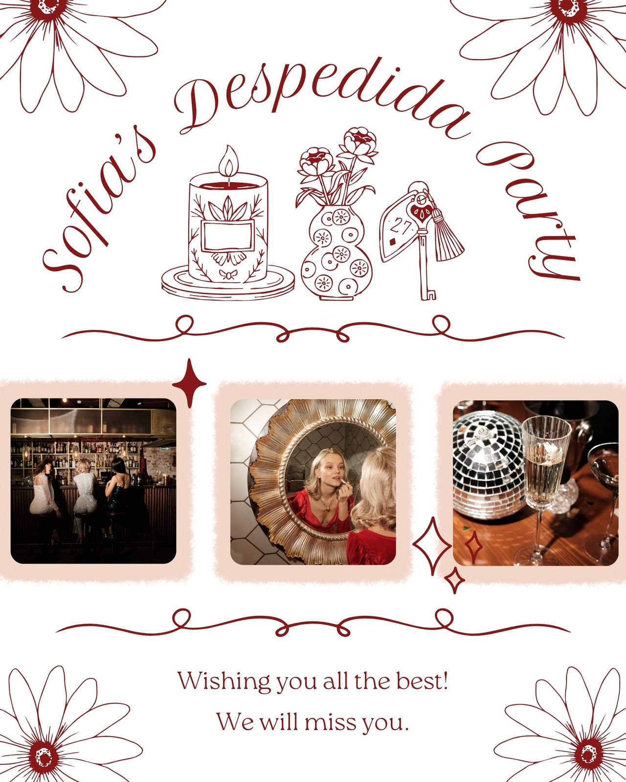 Despedida Farewell Party Playful Organic Illustrative Instagram Post