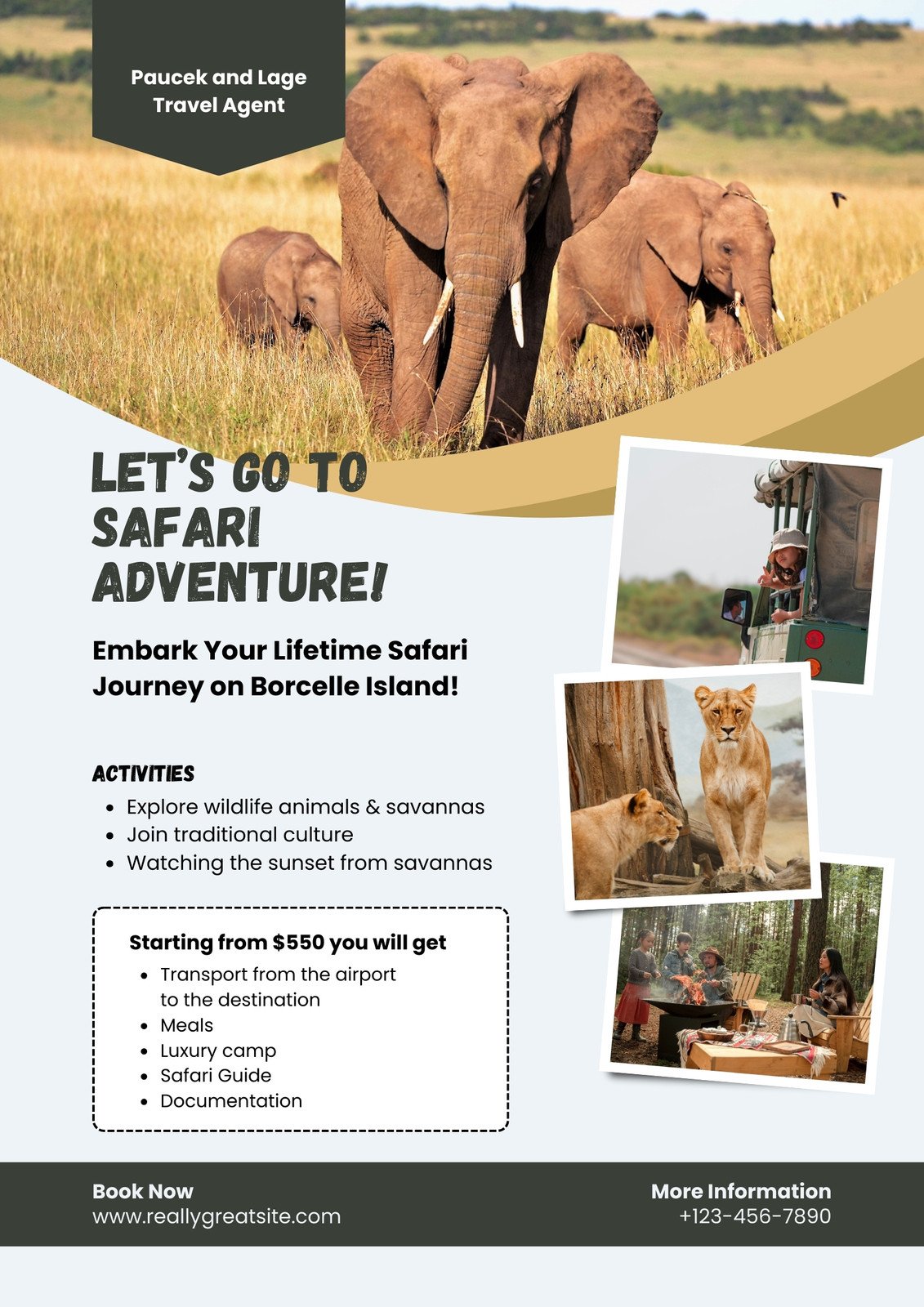 Yellow and Green Modern Travel Agency Flyer