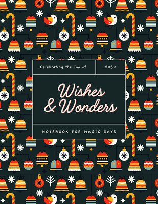 Modern Cute Christmas Holiday Personal Notebook Cover Canva template, black and red