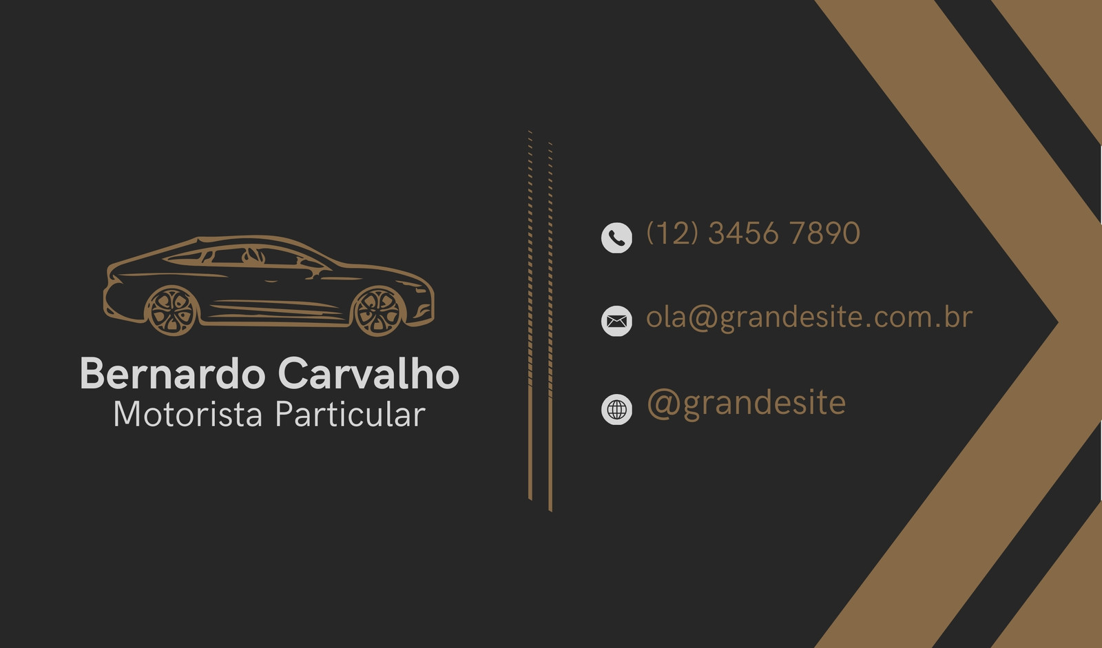 Cartão de visitas motorista particular Cartão de visitas motorista particular
