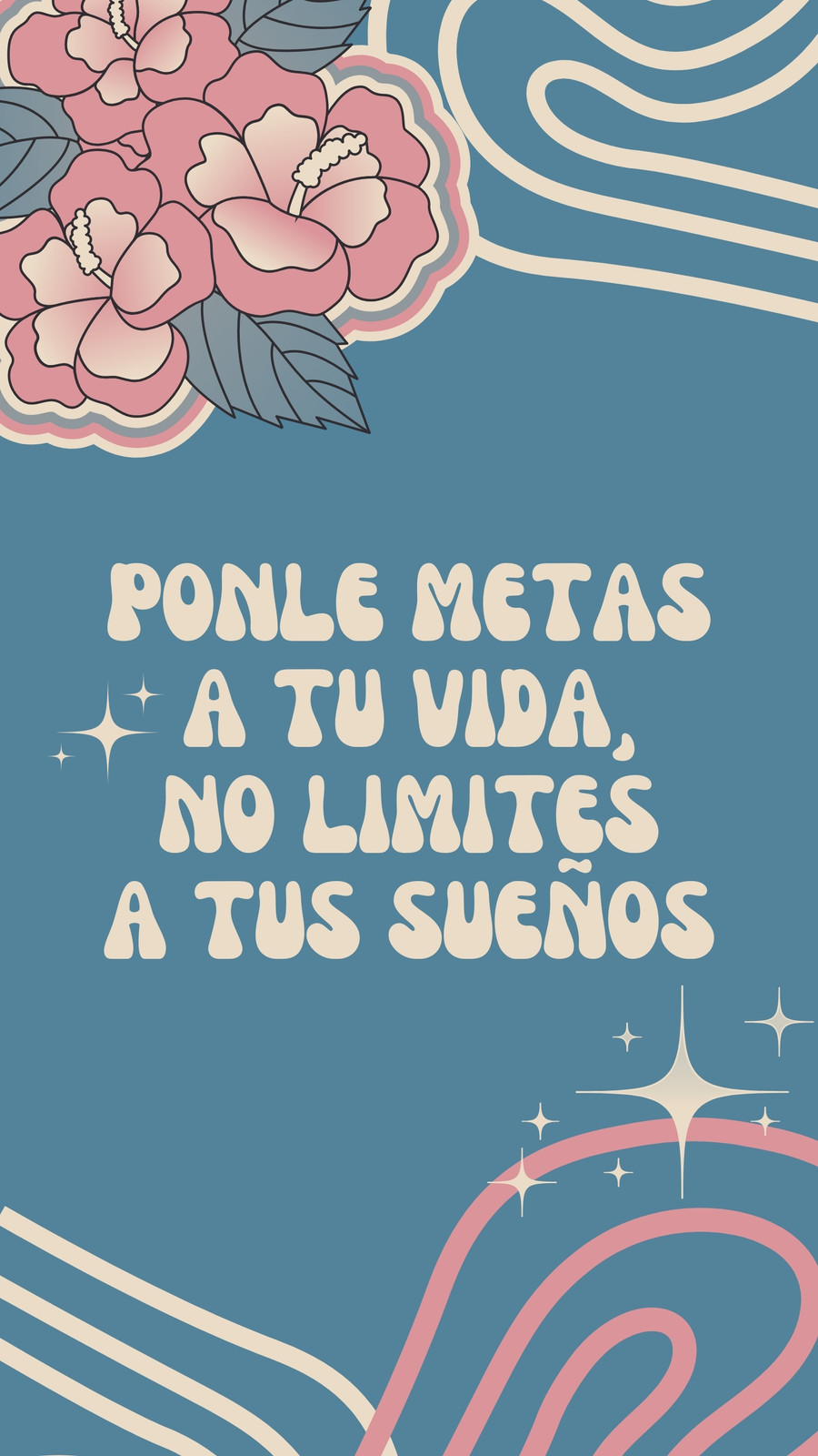 Historia de instagram frase motivacional retro azul