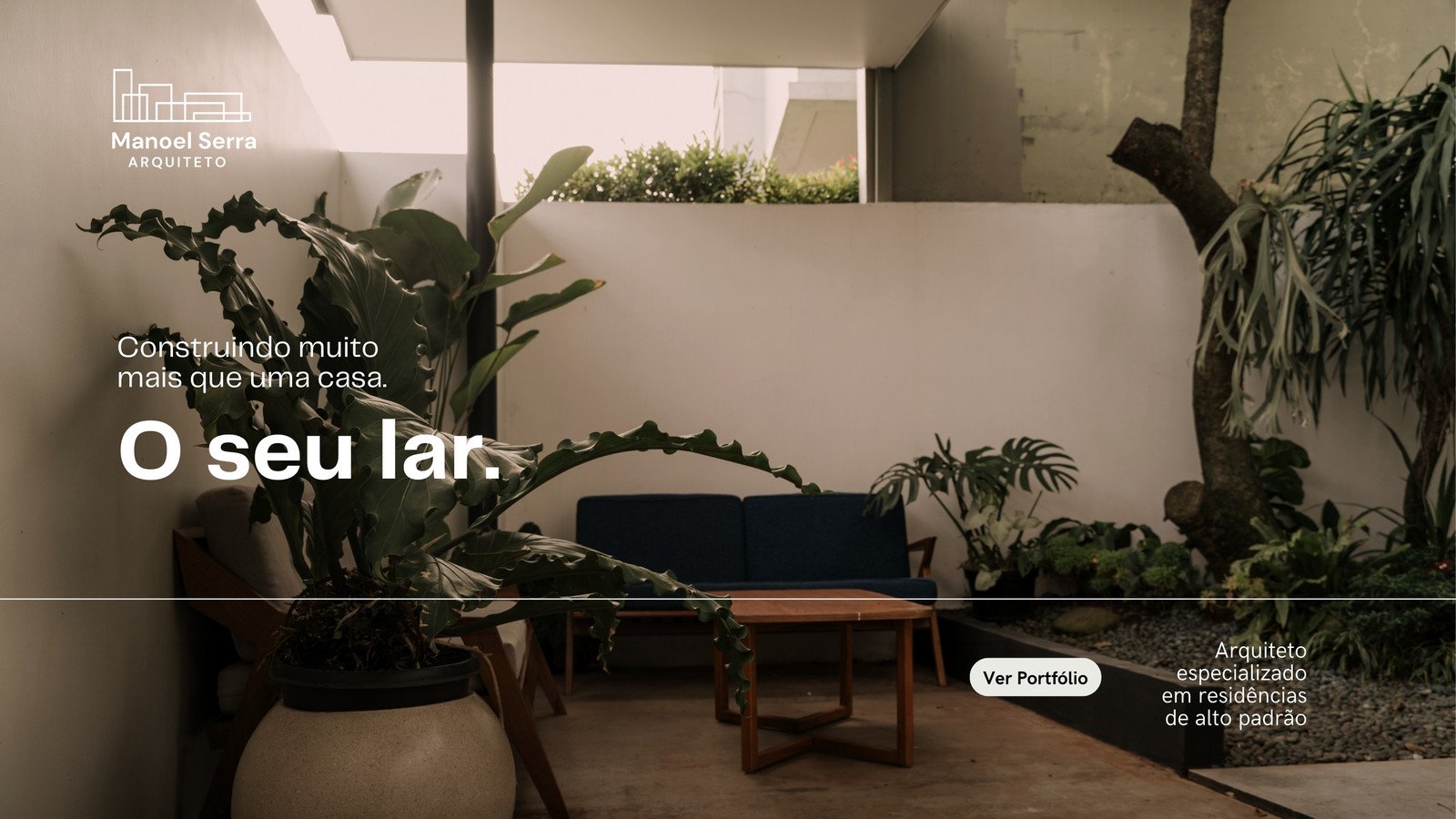 Site Bege de Arquiteto Estilo Moderno Minimalista