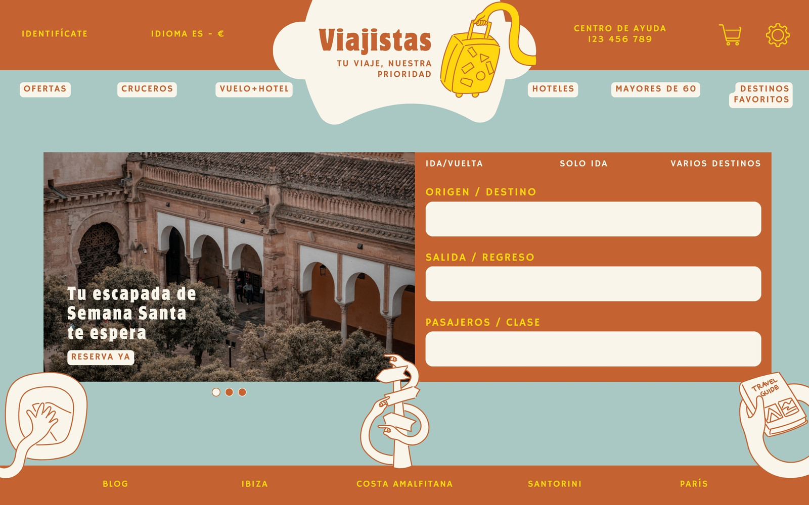 Prototipo de ordenador en Naranja y Verde claro de estilo Contemporáneo y Vintage sobre Agencia de viajes