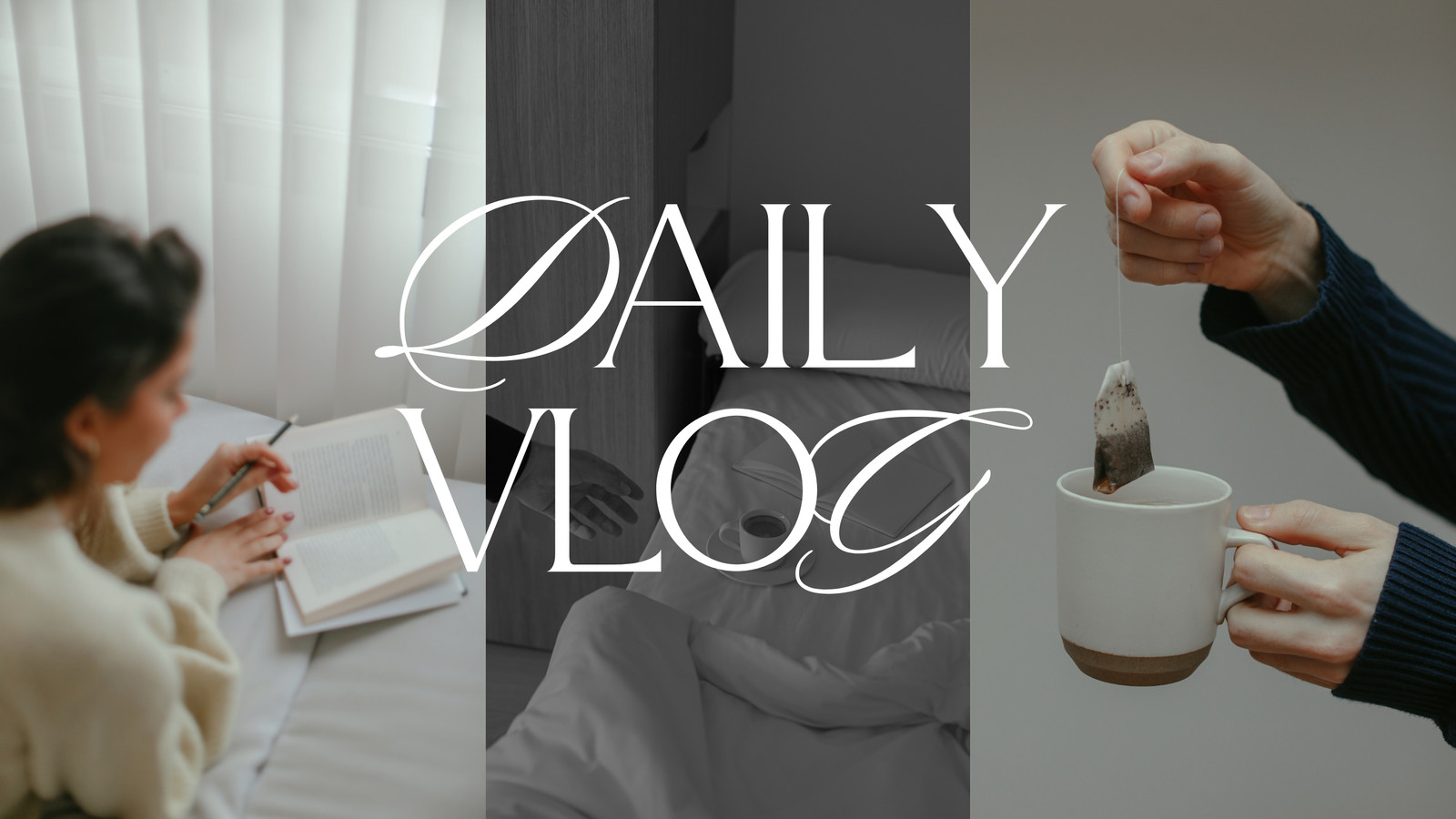Beige Modern Elegant Collage Vlog Lifestyle YouTube Thumbnail Beige Modern Elegant Collage Vlog Lifestyle YouTube Thumbnail