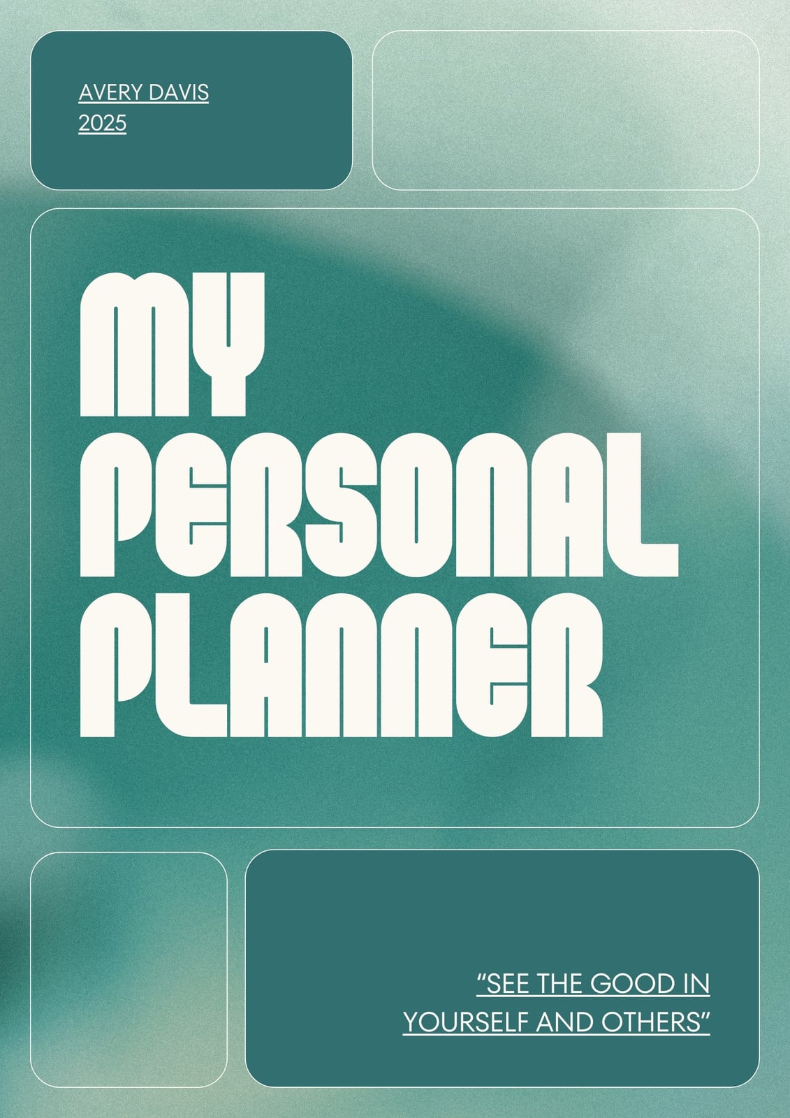 Green White Bold Gradient Personal Planner Green White Bold Gradient Personal Planner