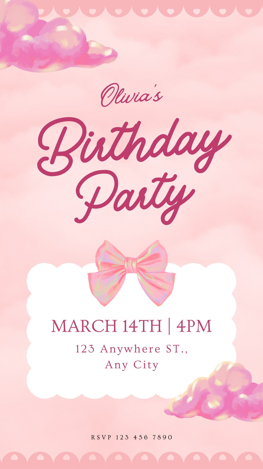 Pink Playful Birthday Party Invitation Your Story