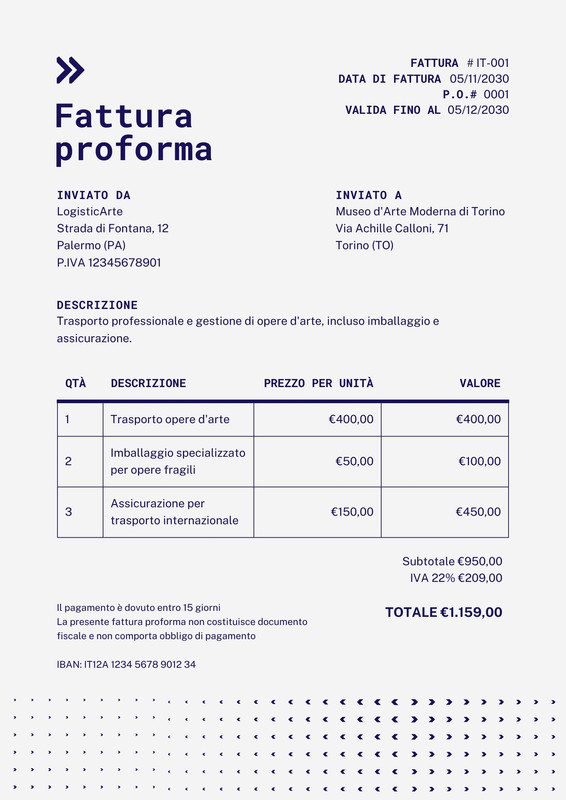 Fatture proforma: modelli da personalizzare gratis e stampare | Canva