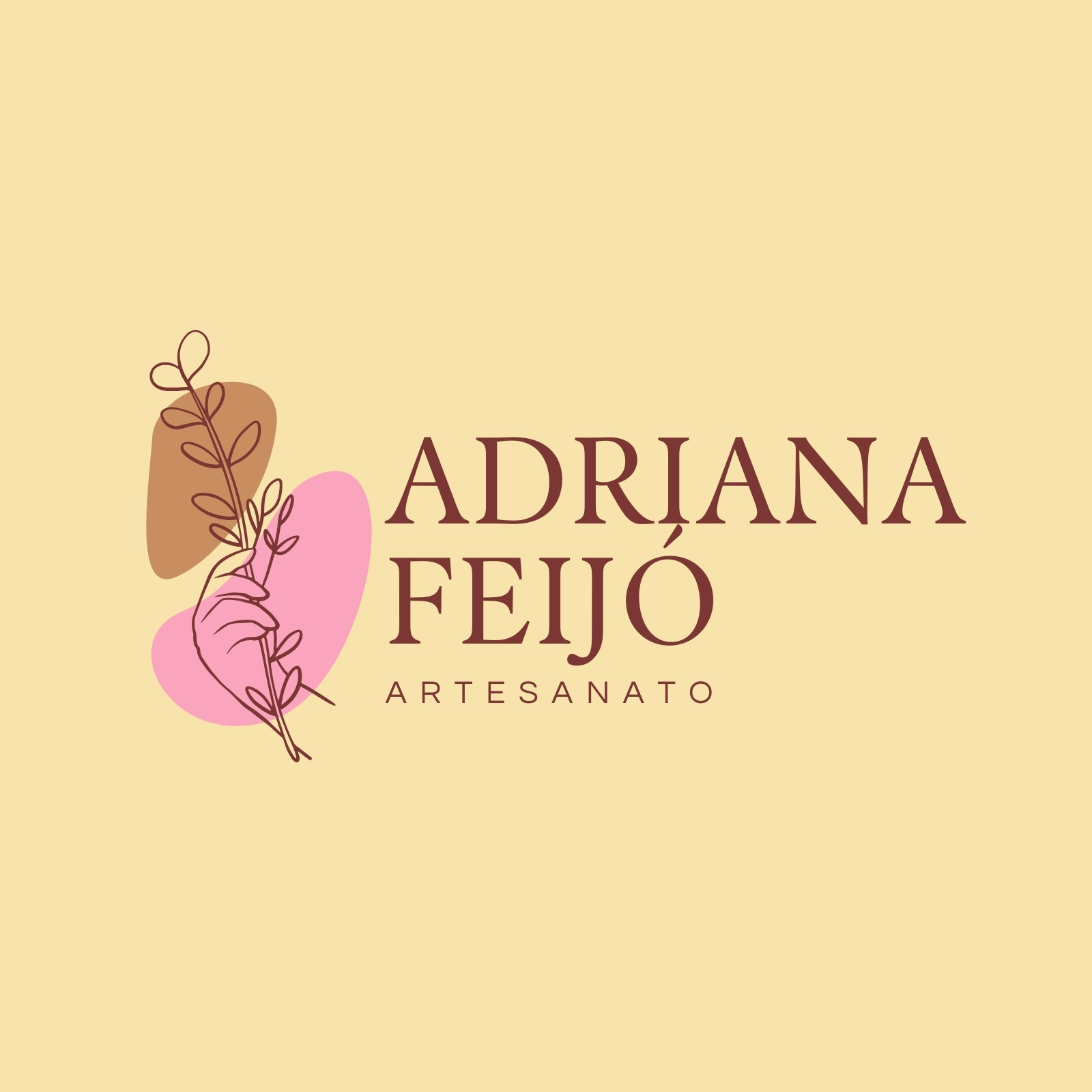 Logo loja de artesanato minimalista nude