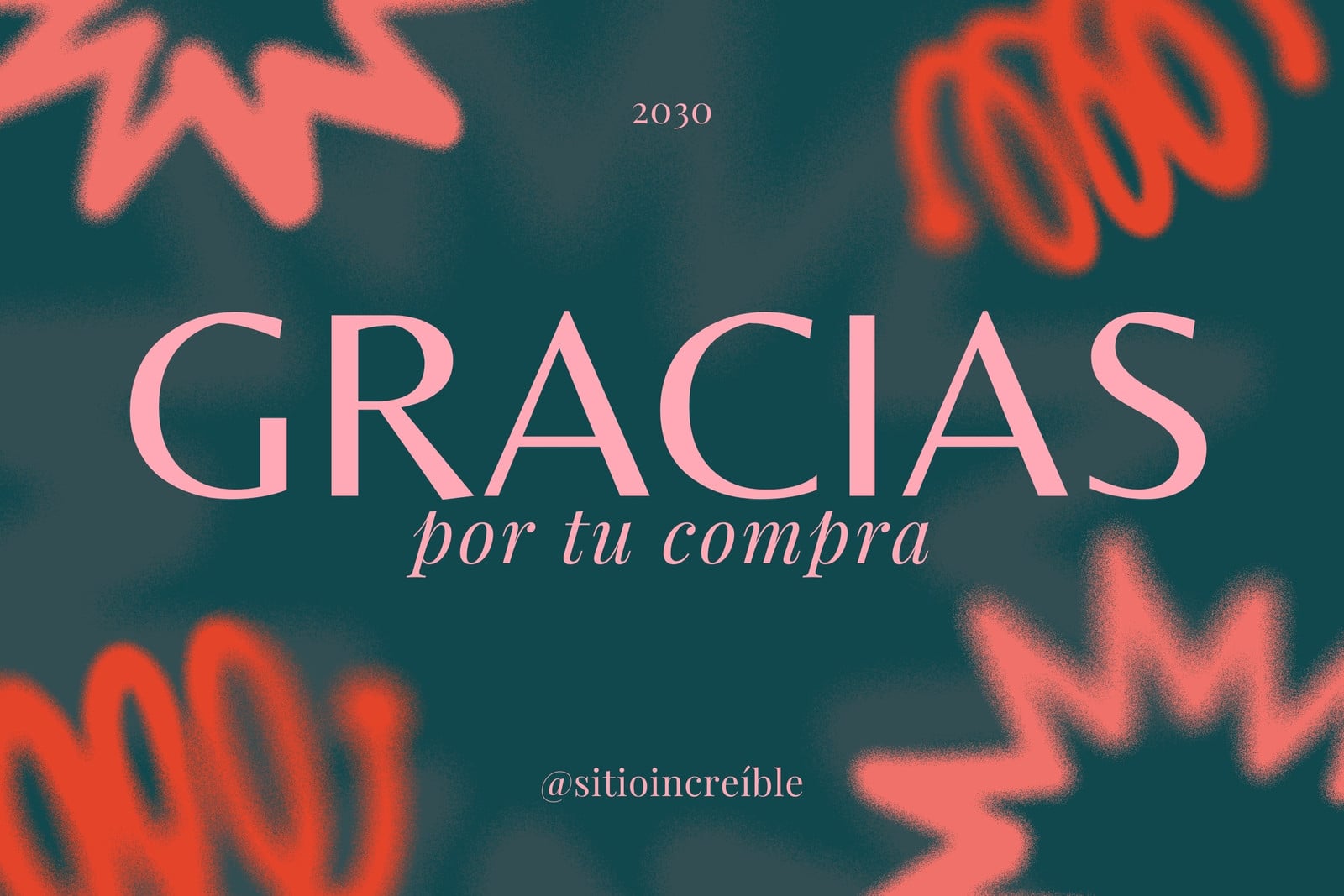 Tarjeta Horizontal Gracias Por Tu Compra Emprendimiento Ilustración Formas Floral Multicolor