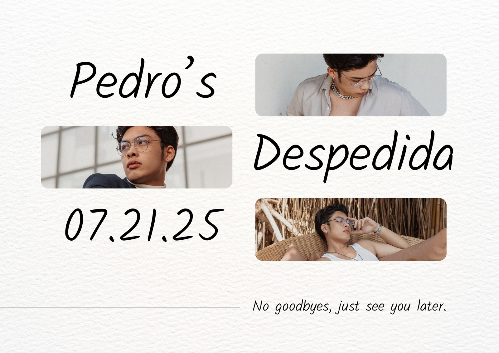 Black and White Modern Minimalist Filipino Despedida Farewell Party Welcome Poster