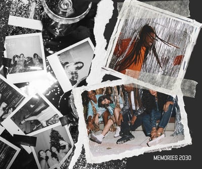 Free Black and White Retro Photo Collage Memories Facebook Post Canva template