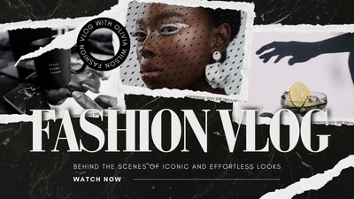 Free Black and White Modern Bold Scrapbook Photo Collage Fashion YouTube Thumbnail Canva template