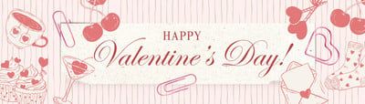 Illustrated Whimsical Romantic Valentine's Day Mailing Label Canva template, pink