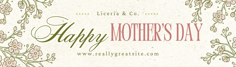 Floral Elegant Mother's Day Mailing Label Canva template, green and pink