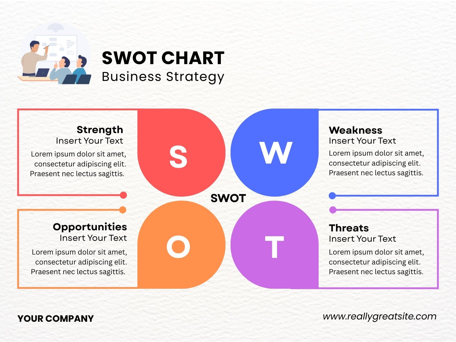 Colorful Simple Business SWOT Analysis Infographic