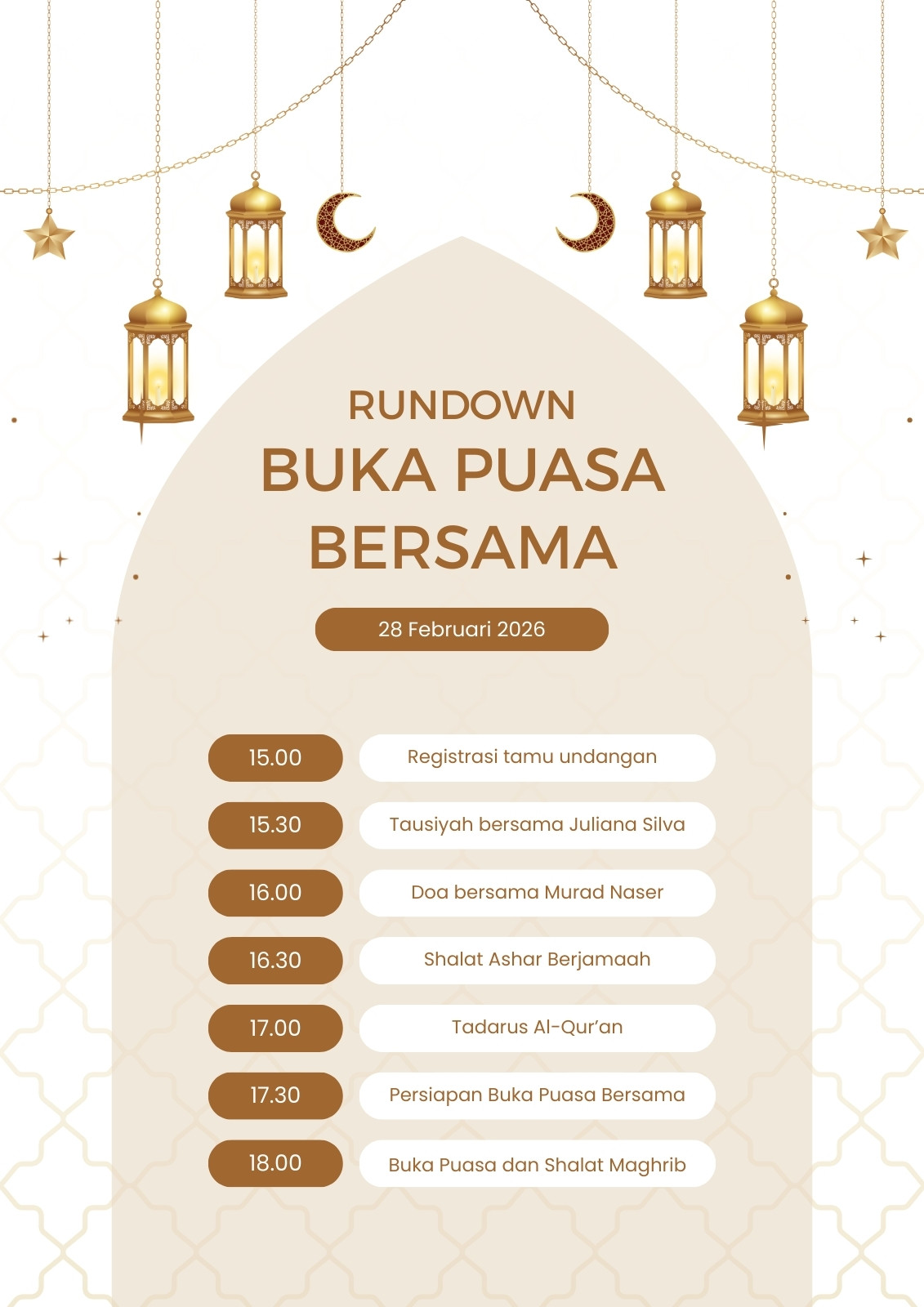 Emas dan Putih Minimalis Buka Puasa Bersama Program Emas dan Putih Minimalis Buka Puasa Bersama Program