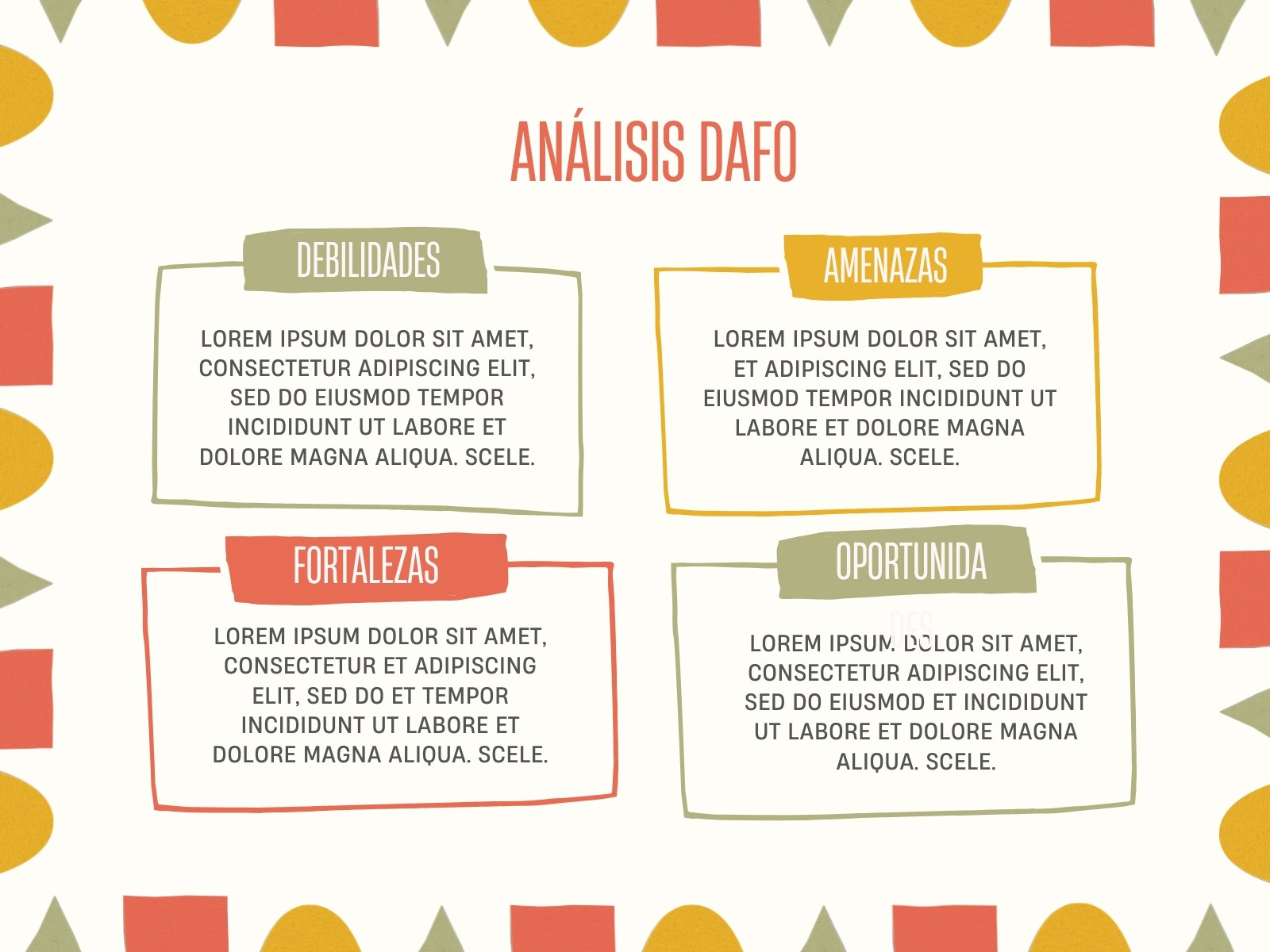 Gráfico Análisis DAFO Divertido Infantil Colorido