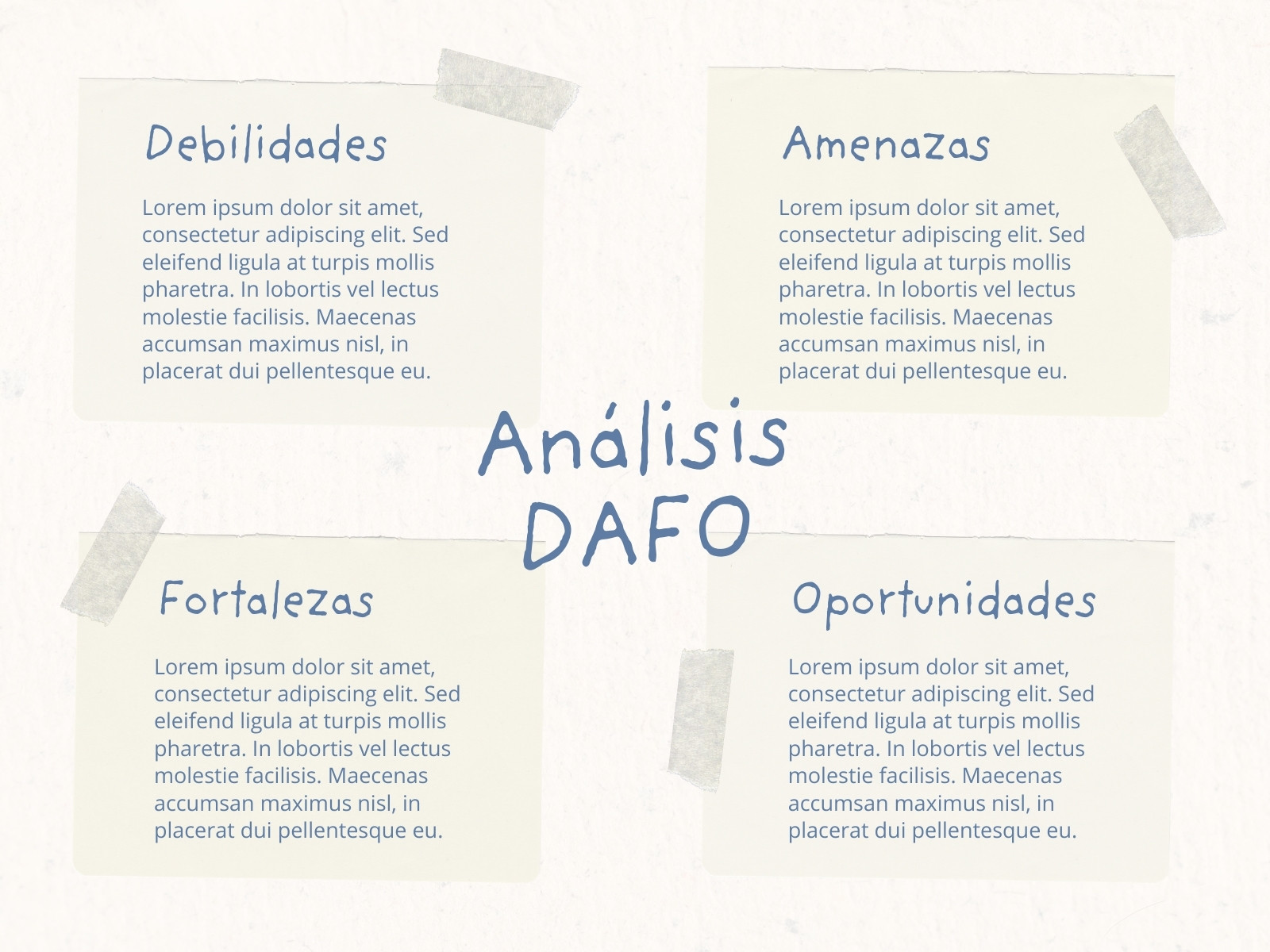 Gráfico Análisis DAFO Hecho a Mano Recortes Beige