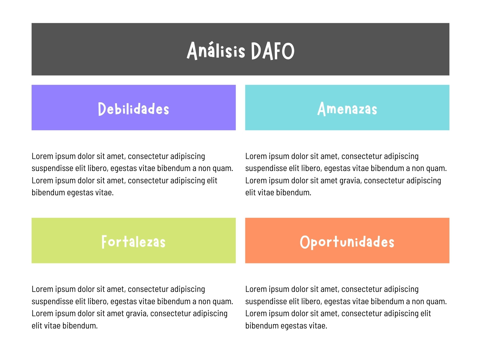 Gráfico Tabla Análisis DAFO Moderno Infantil Neón