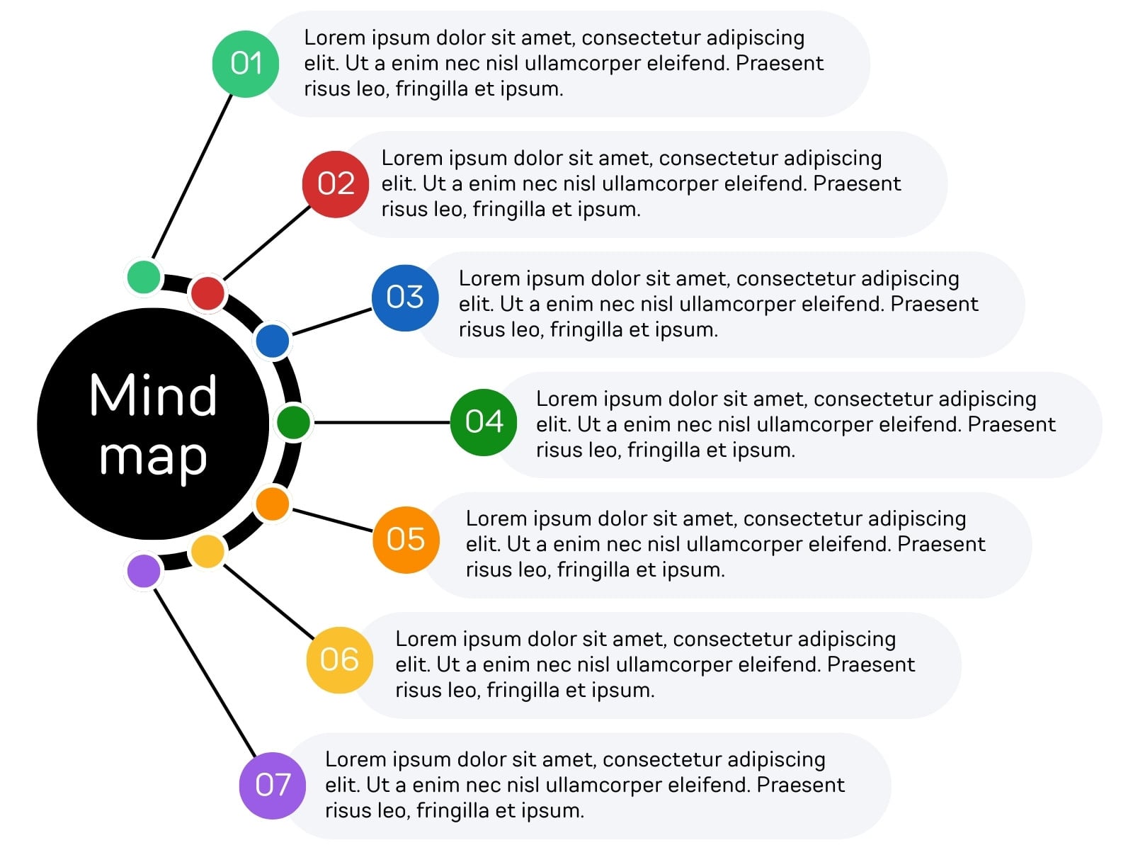 Colorful Simple Corporate Diagram Business Planning Mind Map Graph