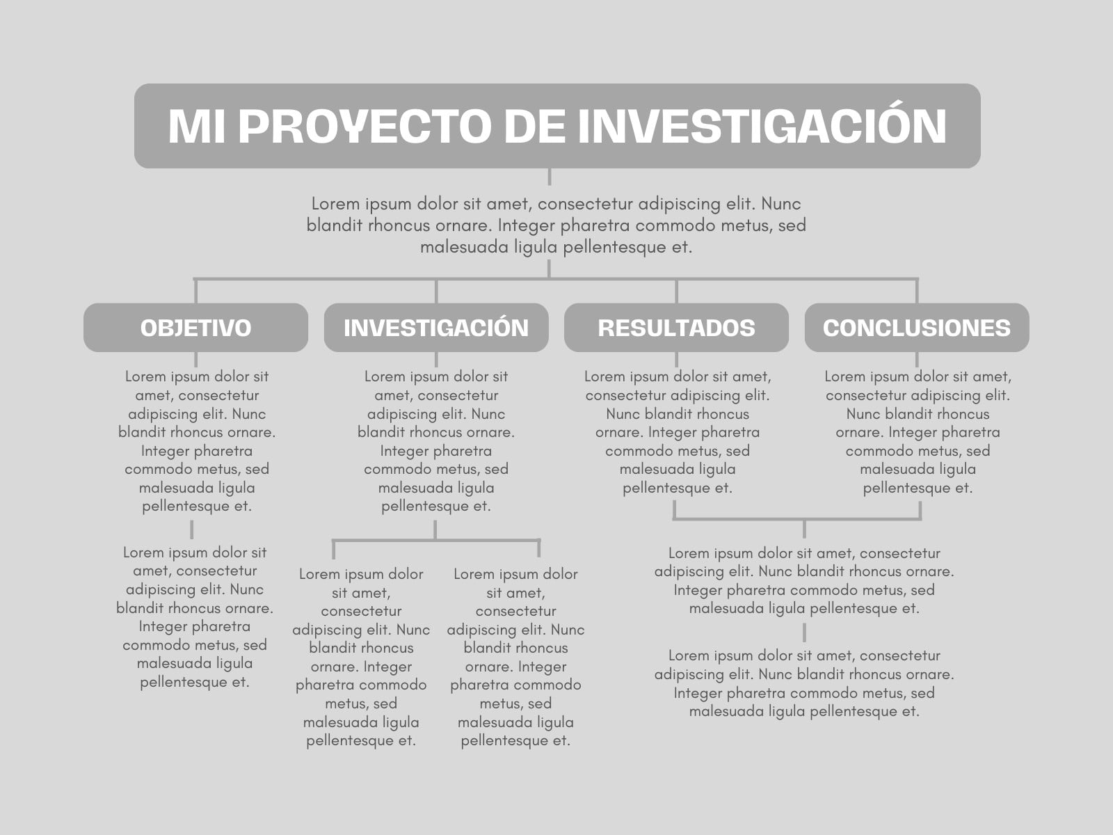 Grafico mapa conceptual sencillo blanco y gris