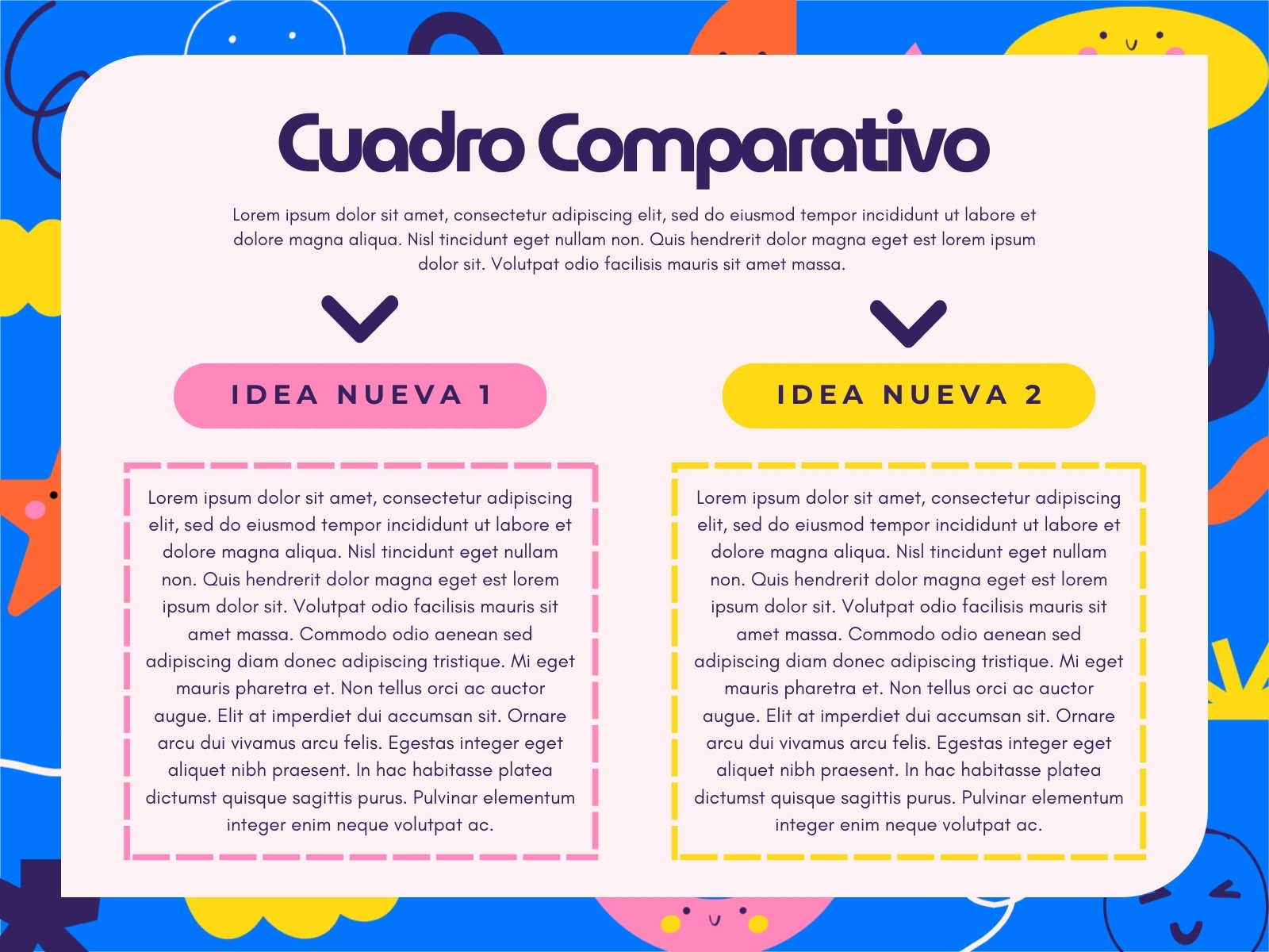 Gráfica Cuadro Comparativo Moderno Ilustrado Colorido