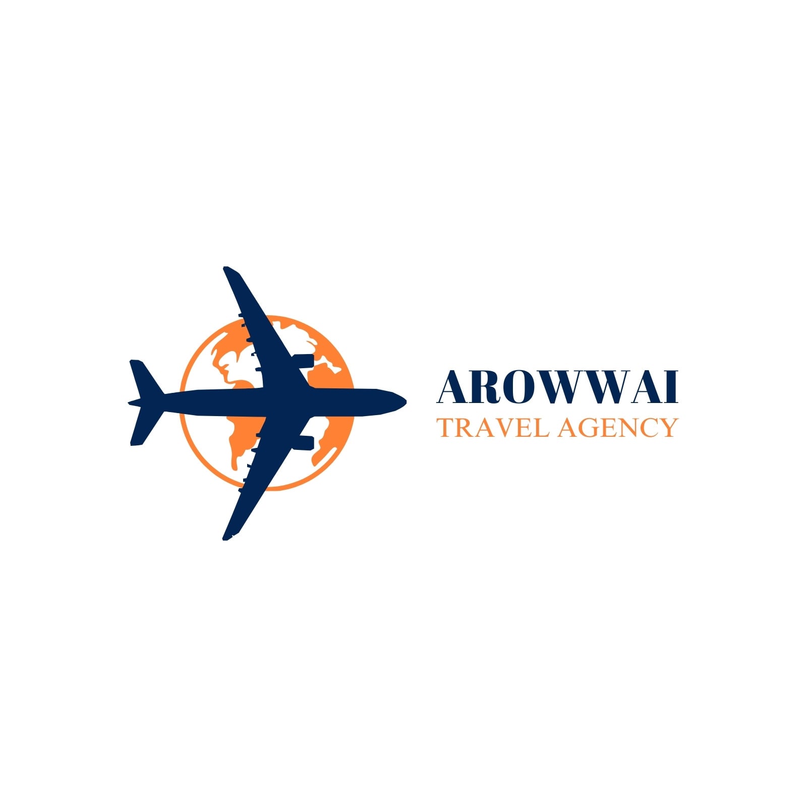 Blue and Orange Travel Agency Logo
