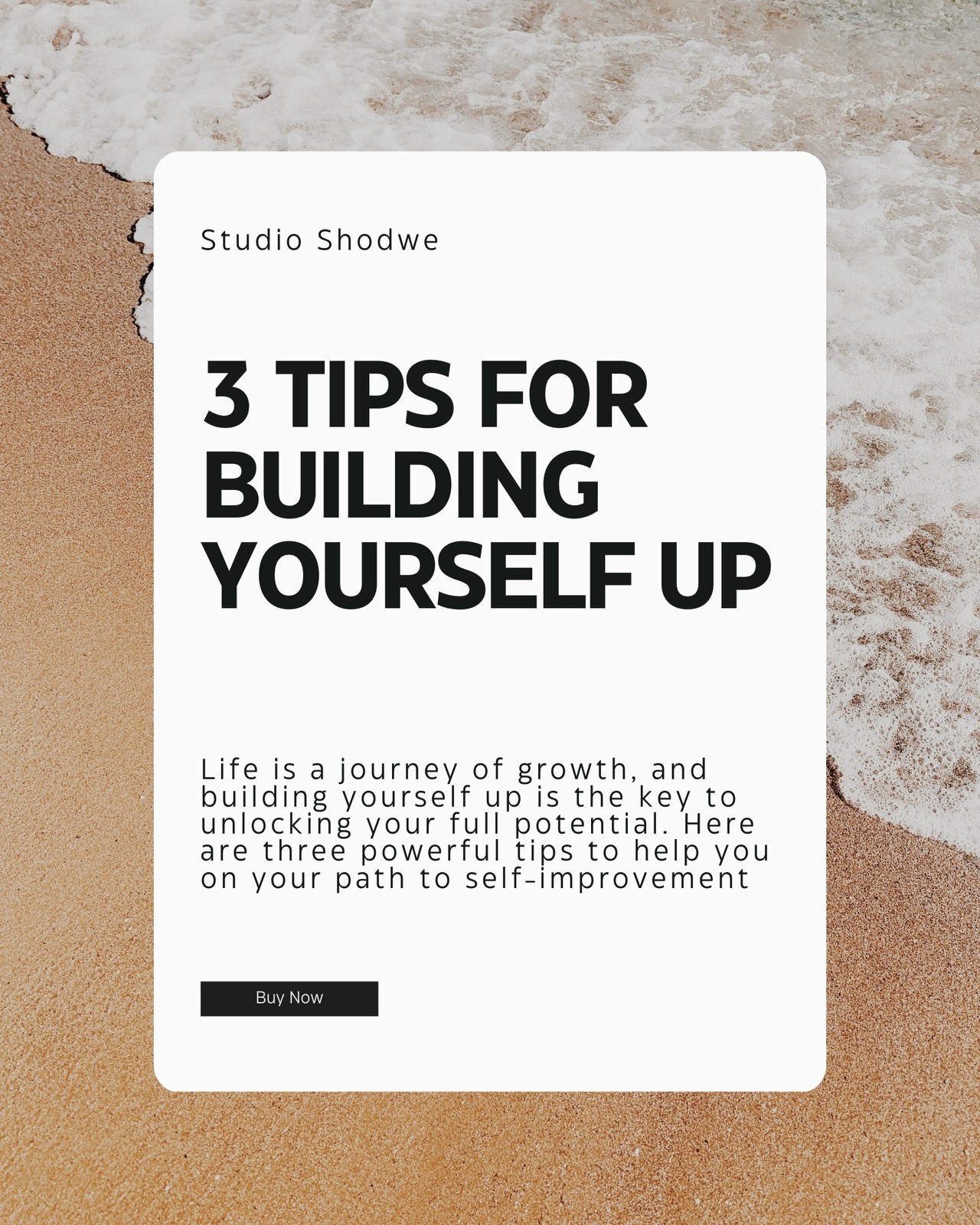 Black and White Minimalist Tips Building Yourself Instagram Post