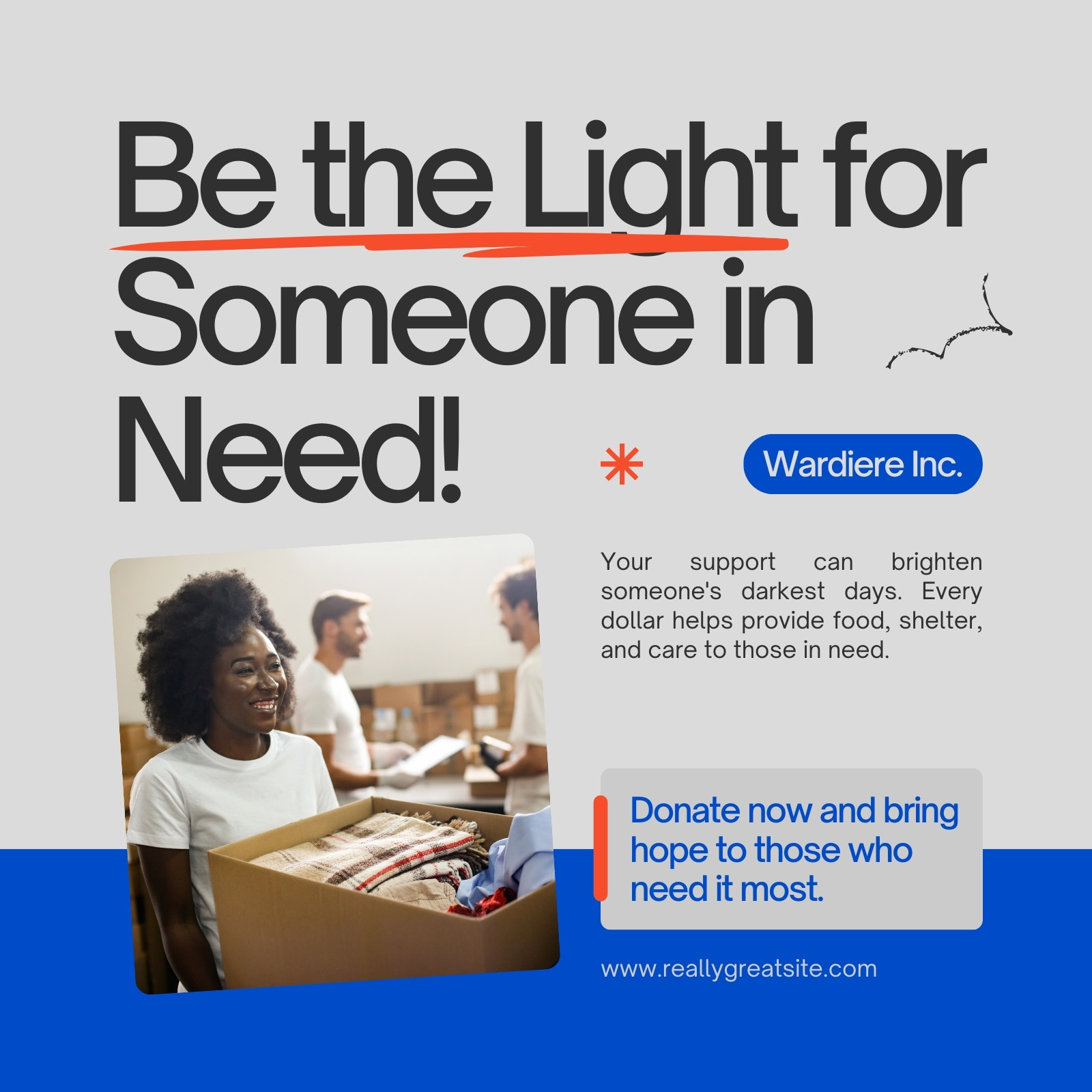 Blue Modern Charity Event Instagram Post