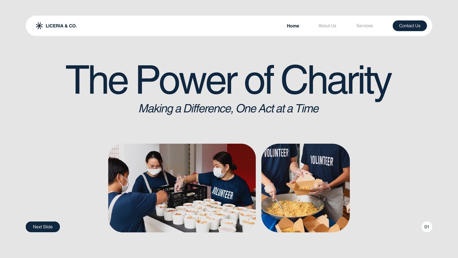 Navy and White Modern Charity Presentation