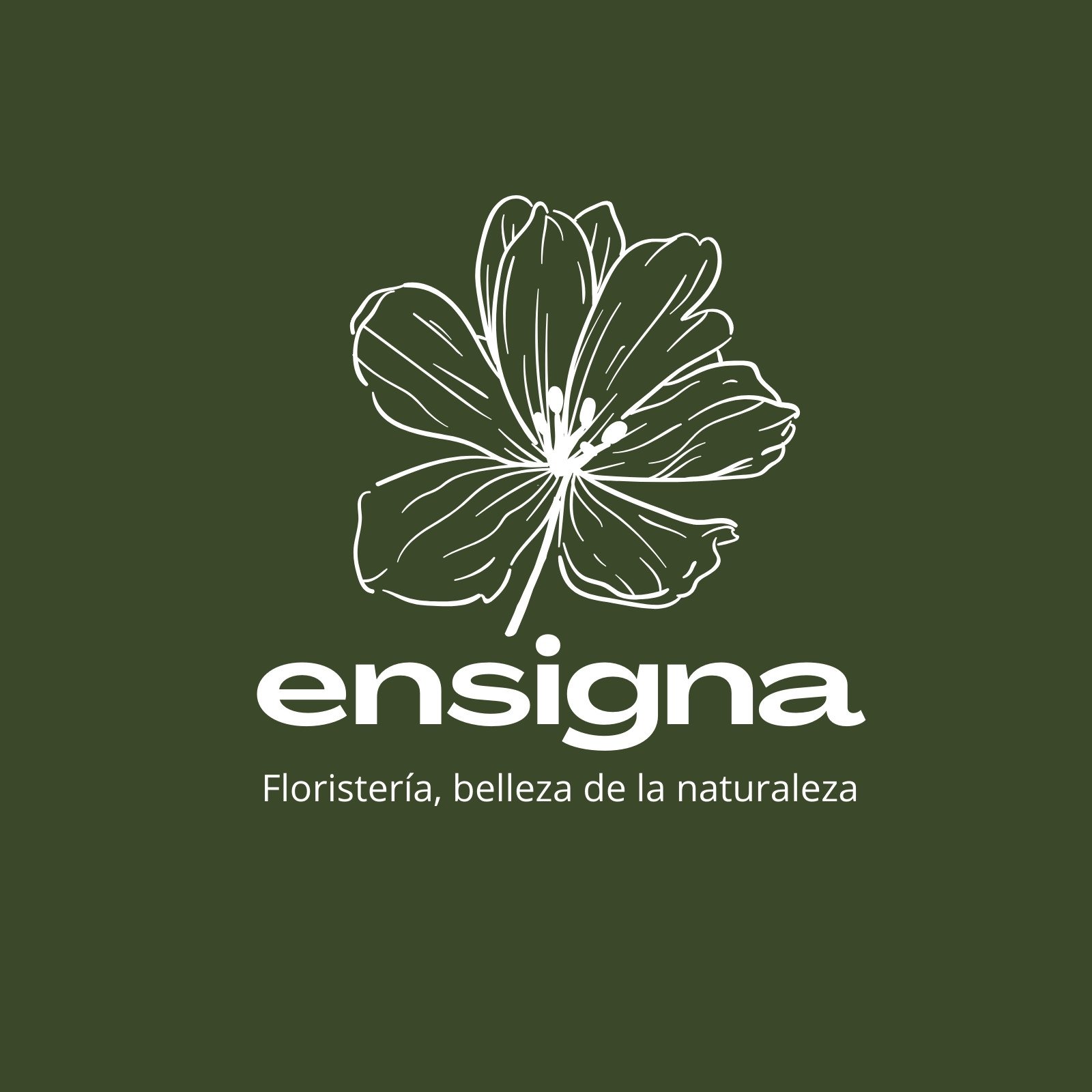 Logo Floristería moderno ilustrativo verde con blanco 