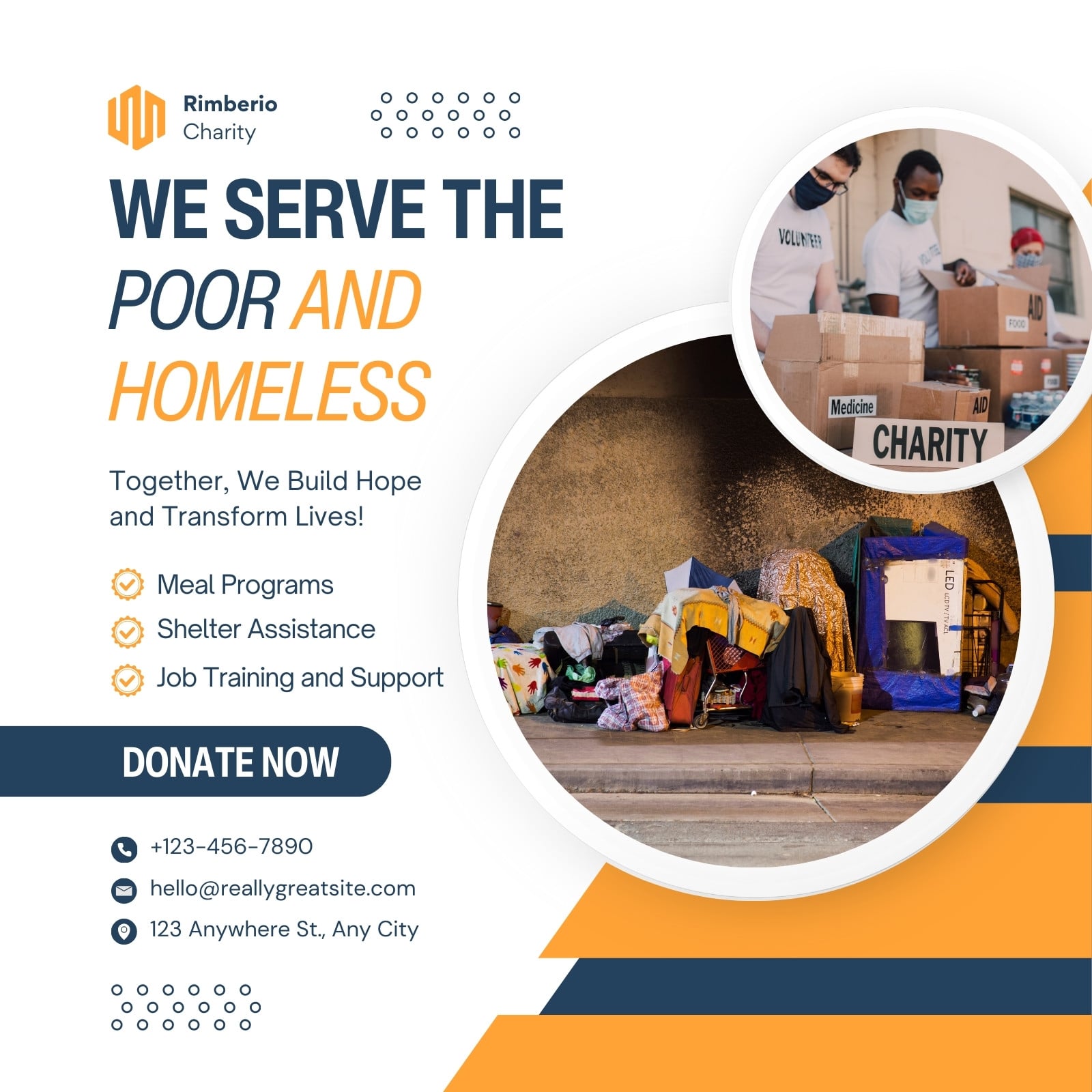White and Yellow Modern Charity Facebook Post
