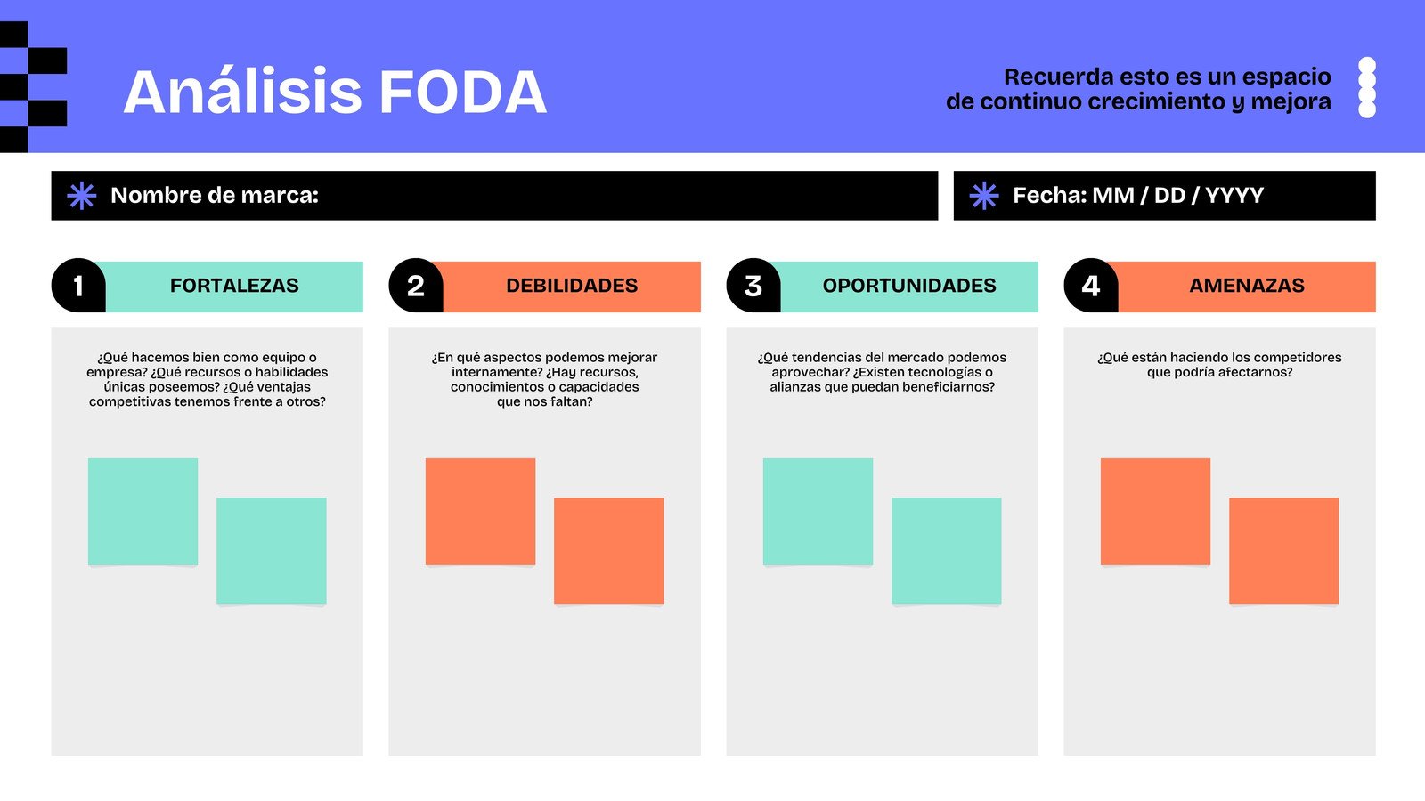 Pizarrón virtual para emprendedora gráfico en azul con negro