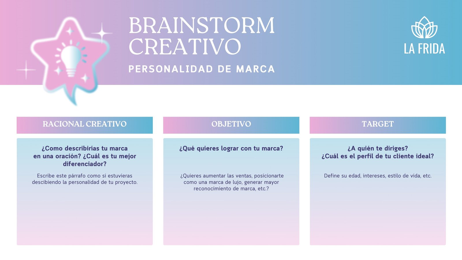 Pizarrón virtual para emprendedora femenino en rosa pastel con morado y azul cielo