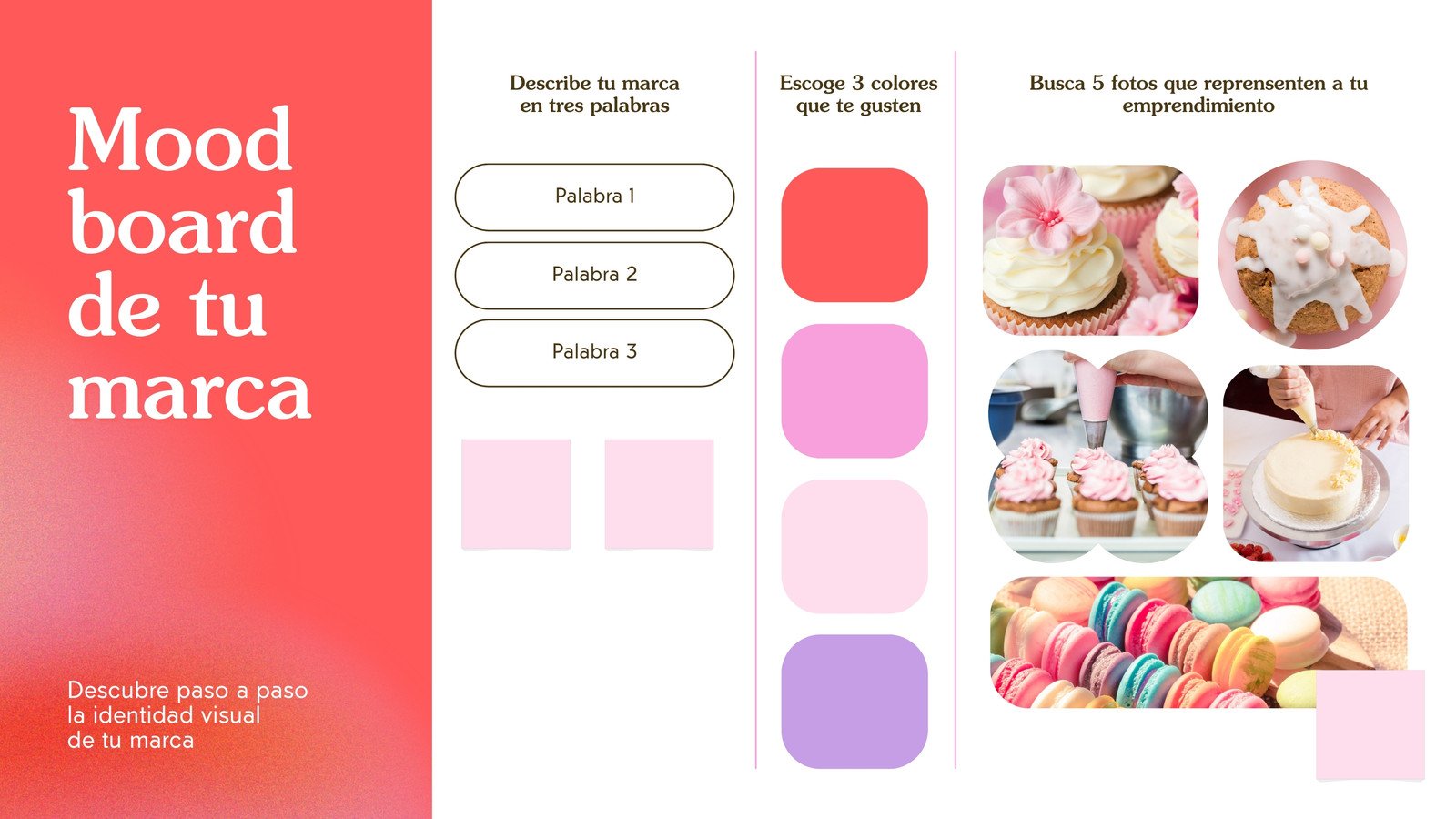 Pizarrón virtual para emprendedora girly en durazno con amarillo y morado pastel