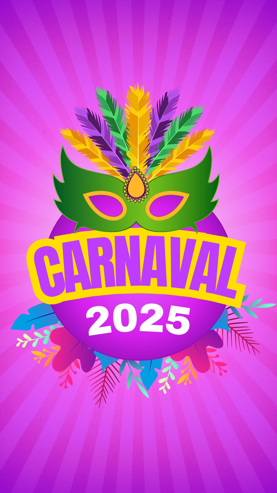 Carnaval bloco de carnaval amarelo festivo story do instagram